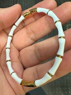 Gold plated openable Bamboo-Style Women's Bracelet